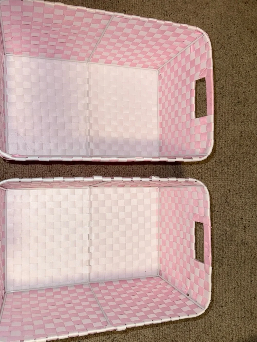 Pink Woven Storage Baskets - Home Accents